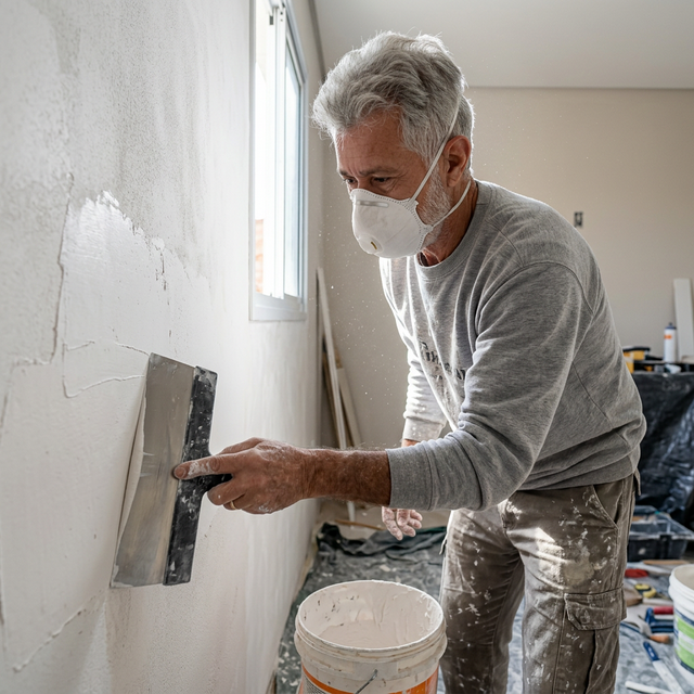 Preparação de parede com massa corrida